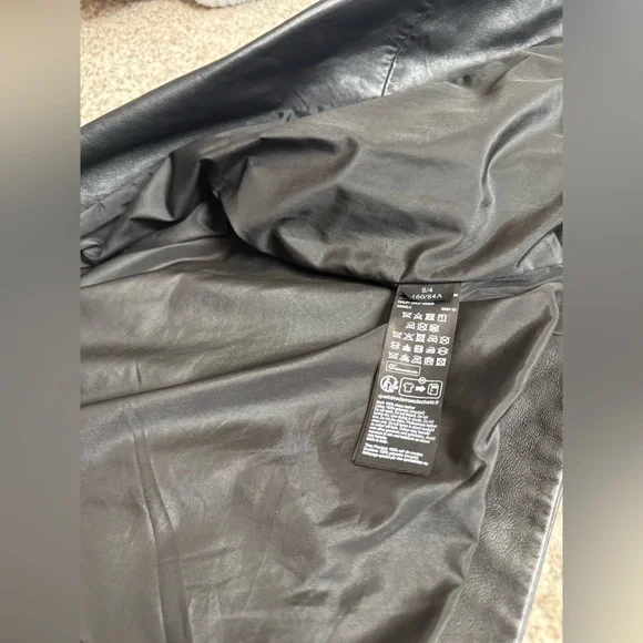 All Saints DALBY CROPPED LEATHER BIKER JACKET - Picture 6 of 8